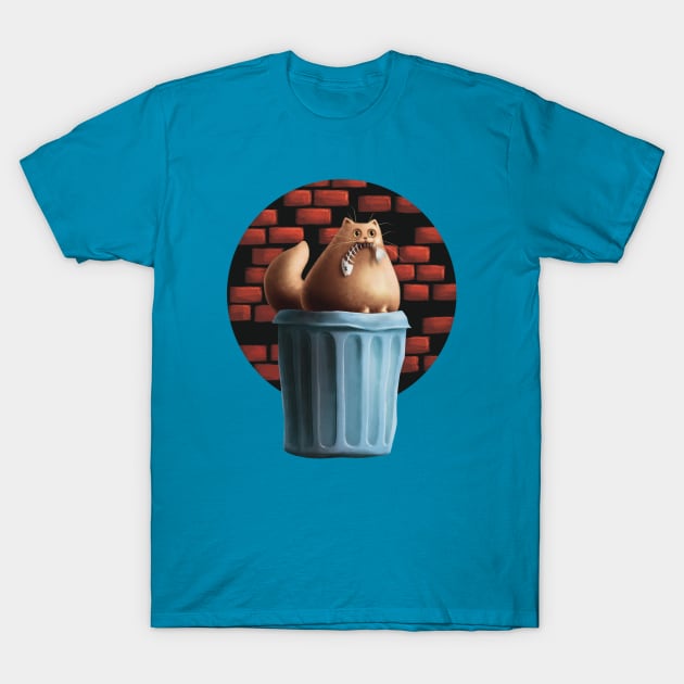 Trashcan Cat T-Shirt by Gavin Otteson Art